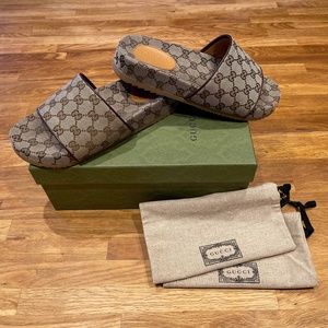 Men’s Gucci Canvas Slides Size 8